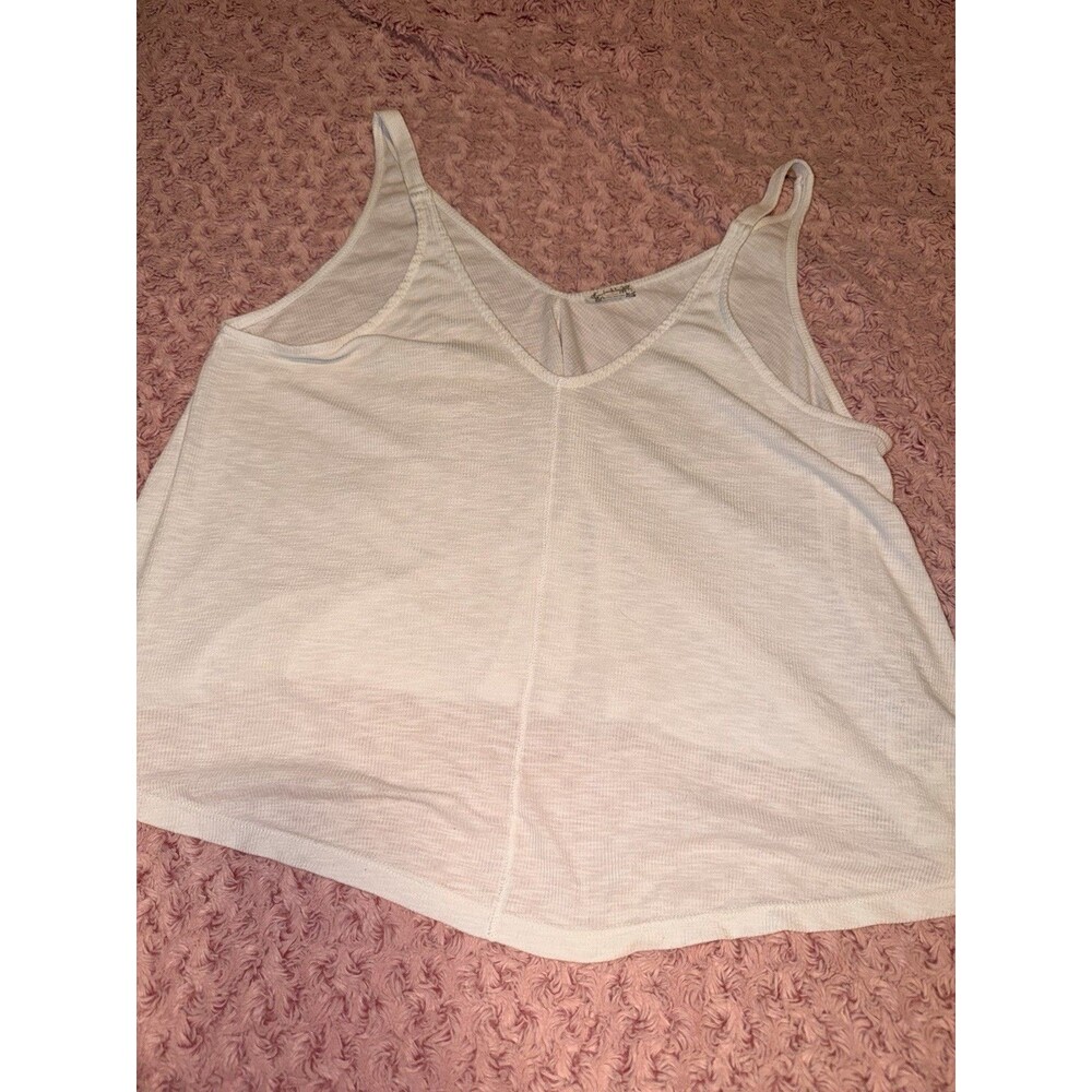 Free People Dani Tank Top Women’s Ribbed White Medium Lightweight